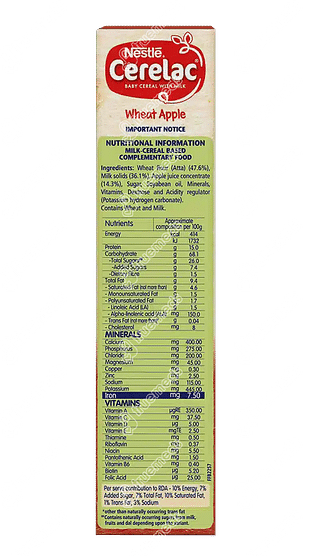 Nestle Cerelac Wheat Apple From 6 To 24 Months Baby Cereal 300gm