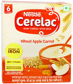 Nestle Cerelac Wheat Apple Carrot From 6 To 24 Months Baby Cereal 300gm