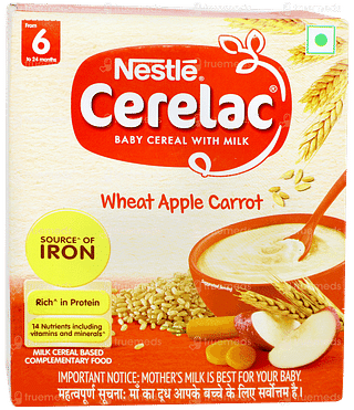 Nestle Cerelac Wheat Apple Carrot From 6 To 24 Months Baby Cereal 300gm