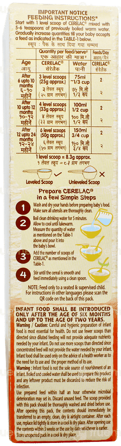 Nestle Cerelac Wheat Apple Carrot From 6 To 24 Months Baby Cereal 300gm