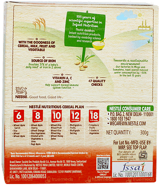 Nestle Cerelac Wheat Apple Carrot From 6 To 24 Months Baby Cereal 300gm