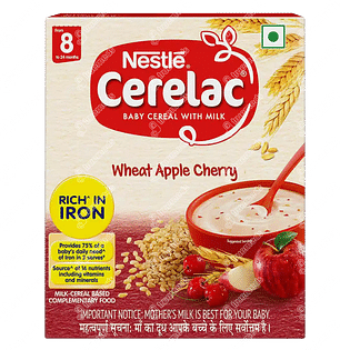 Nestle Cerelac Wheat Apple Cherry Stage 2 From 8 To 24 Months Cereal 300gm