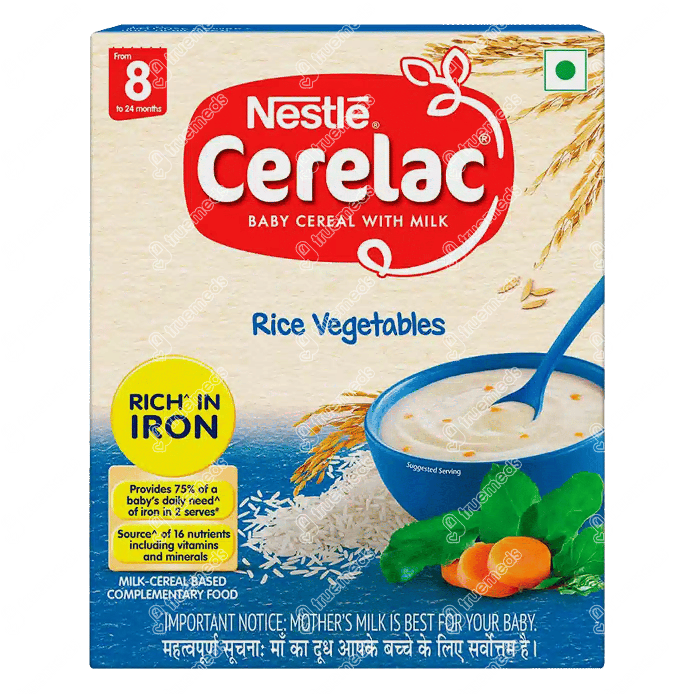 Nestle Cerelac Rice Vegetables From 8 To 24 Months Baby Cereal 300gm