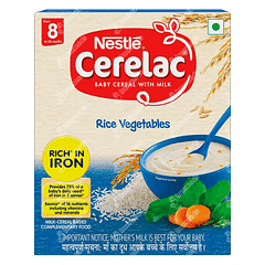 NESTLE CERELAC RICE VEGETABLES FROM 8 TO 24 MONTHS BABY CEREAL 300GM