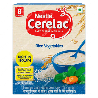 Nestle Cerelac Rice Vegetables From 8 To 24 Months Baby Cereal 300gm