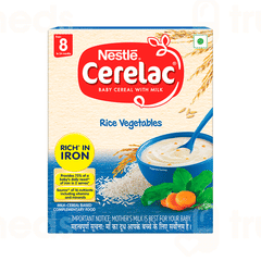 NESTLE CERELAC RICE VEGETABLES FROM 8 TO 24 MONTHS BABY CEREAL 300GM