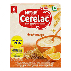NESTLE CERELAC WHEAT ORANGE FROM 8 TO 24 MONTHS BABY CEREAL 300GM