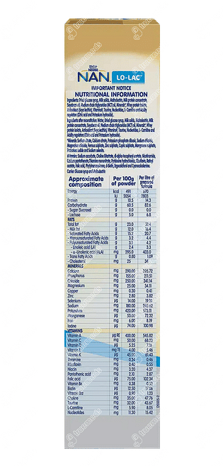 Nestle Nan Lo Lac Infant Formula Powder 200 Gm Uses Side