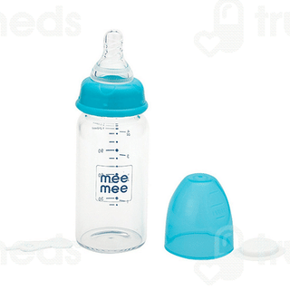 Mee Mee Premium Glass Blue 120ml Feeding Bottle 1