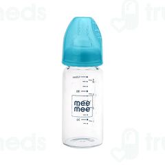 Mee Mee Premium Glass Blue 120ml Feeding Bottle 1