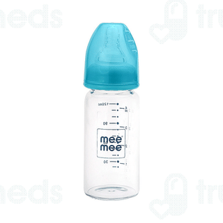 Mee Mee Premium Glass Blue 120ml Feeding Bottle 1