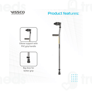 Vissco 0904bc Champ Max Elbow Fixed Handle Crutch Universal 1