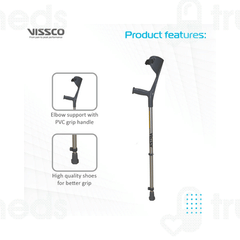Vissco 0904ca Fixed Handle Astra Max Elbow Crutch Universal 1