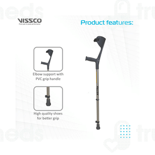 Vissco 0904ca Fixed Handle Astra Max Elbow Crutch Universal 1