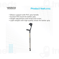 Vissco 0904ca Fixed Handle Astra Max Elbow Crutch Universal 1