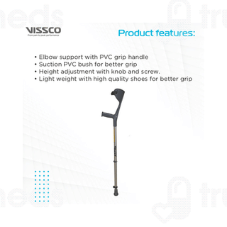 Vissco 0904ca Fixed Handle Astra Max Elbow Crutch Universal 1