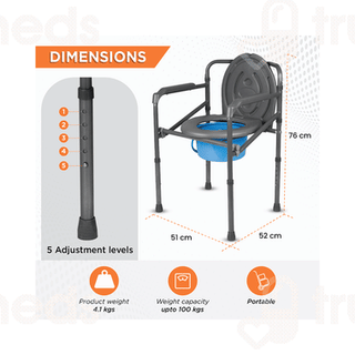 Vissco 0941 Comfort Folding Commode Walker 1