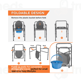 Vissco 0941 Comfort Folding Commode Walker 1