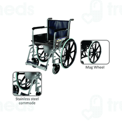 Vissco 0969 Comfort Wheelchair With Commode Universal Silver 1