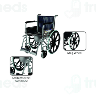 Vissco 0969 Comfort Wheelchair With Commode Universal Silver 1