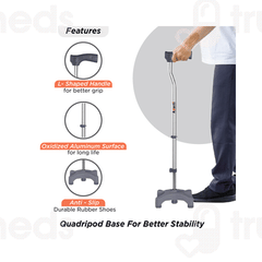 Vissco 909 Avanti L Shape Quadripod Stick Universal 1