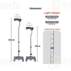 Vissco 909 Avanti L Shape Quadripod Stick Universal 1