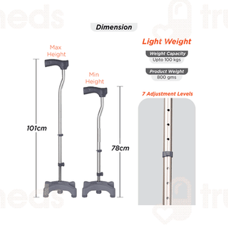 Vissco 909 Avanti L Shape Quadripod Stick Universal 1