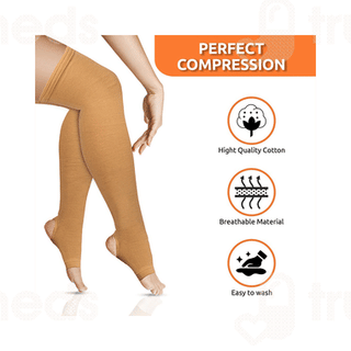 Vissco Core 0707 Varicose Vein Stockings Small Beige Pair 1