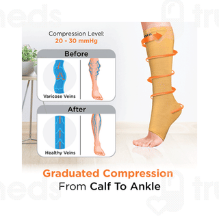 Vissco Core 0716 Medical Compression Stockings Large Below Knee Pair 1