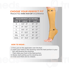 Vissco Core 0716 Medical Compression Stockings Large Below Knee Pair 1