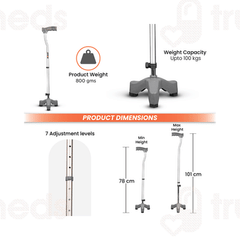 Vissco 907 Avanti L Shape Tripod Stick Universal 1