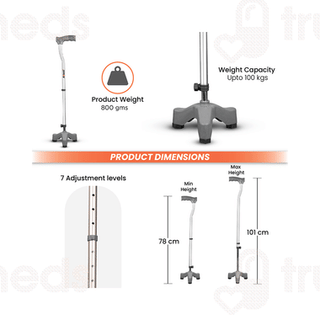Vissco 907 Avanti L Shape Tripod Stick Universal 1