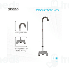 Vissco 908 Avanti U Shape Quadripod Stick Universal 1