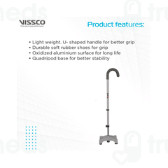 Vissco 908 Avanti U Shape Quadripod Stick Universal 1