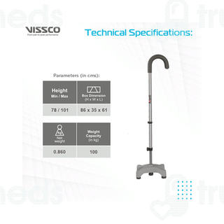 Vissco 908 Avanti U Shape Quadripod Stick Universal 1