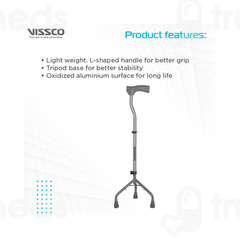 Vissco 978 Medipedic Tripod L Shape Stick Universal 1