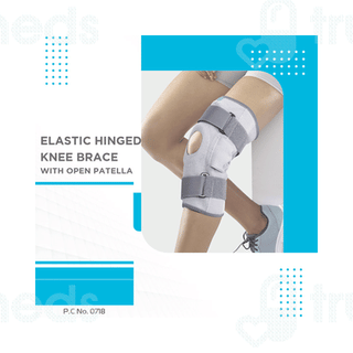 Vissco Elastic Hinged Knee Brace With Open Patella 0718 Grey Large 1