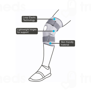 Vissco Elastic Hinged Knee Brace With Open Patella 0718 Grey Xl 1