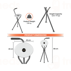 Vissco 944 Avanti Walking Stick With Seat Universal 1
