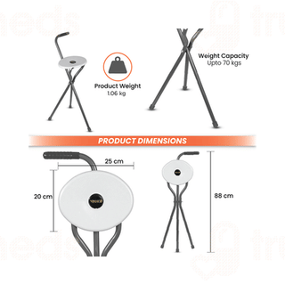Vissco 944 Avanti Walking Stick With Seat Universal 1