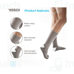 Vissco Core 0750 Diabetic Socks Grey Universal Pair 1