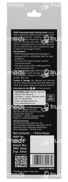 Furr By Pee Safe Disposable Body Shaving Razor 1