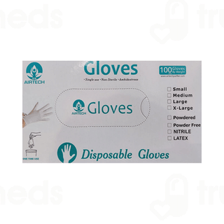 Rpm Airtech Latex Powder Free Medium Disposable Gloves Pack Of 100