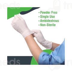 Rpm Airtech Latex Powder Free Medium Disposable Gloves Pack Of 100