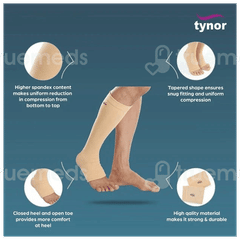 Tynor I 16 Below Knee Open Toe Medium Compression Stocking 1