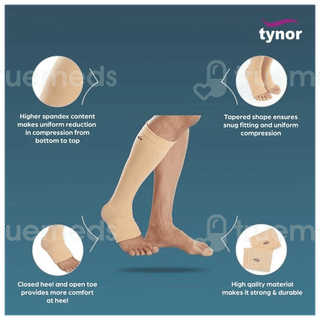 Tynor I 16 Below Knee Open Toe Medium Compression Stocking 1