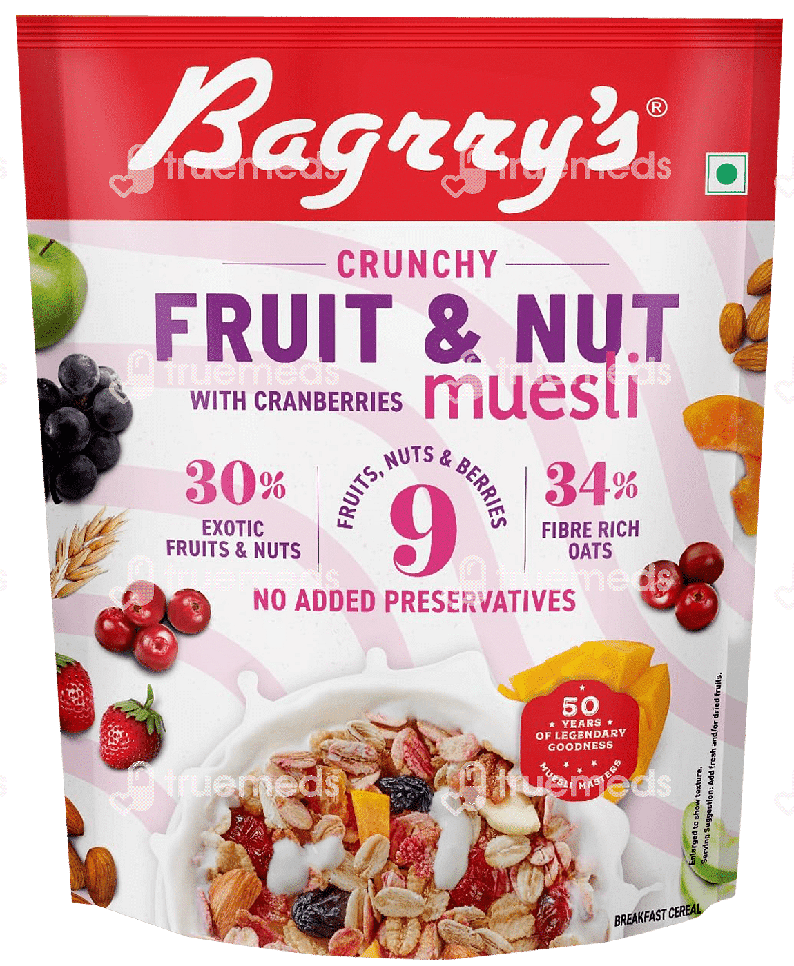 Bagrrys Crunchy Fruit And Nut With Cranberries Muesli 750 Gm Uses