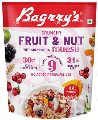 Bagrrys Crunchy Fruit And Nut With Cranberries Muesli 750 GM