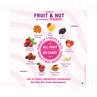Bagrrys Crunchy Fruit And Nut With Cranberries Muesli 750 GM