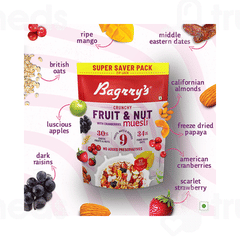 Bagrrys Crunchy Fruit And Nut With Cranberries Muesli 750 GM